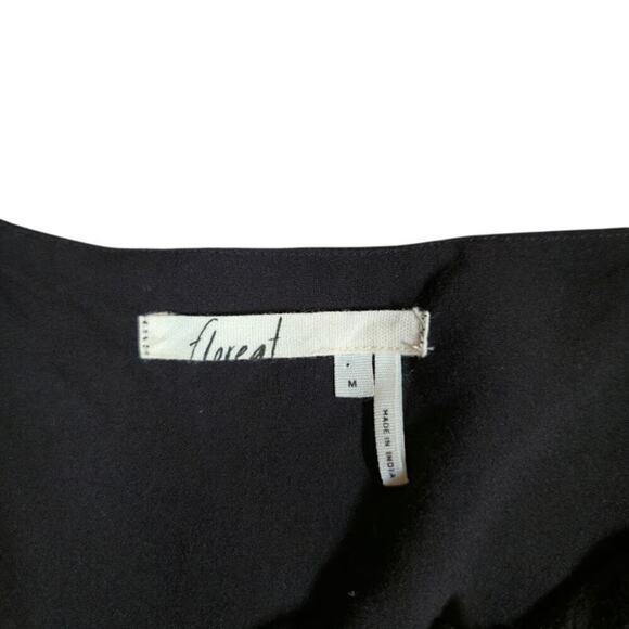 Floreat Anthropologie Embroidered Peasant Top Medium Black Bohemian Whimsigoth - Picture 3 of 11